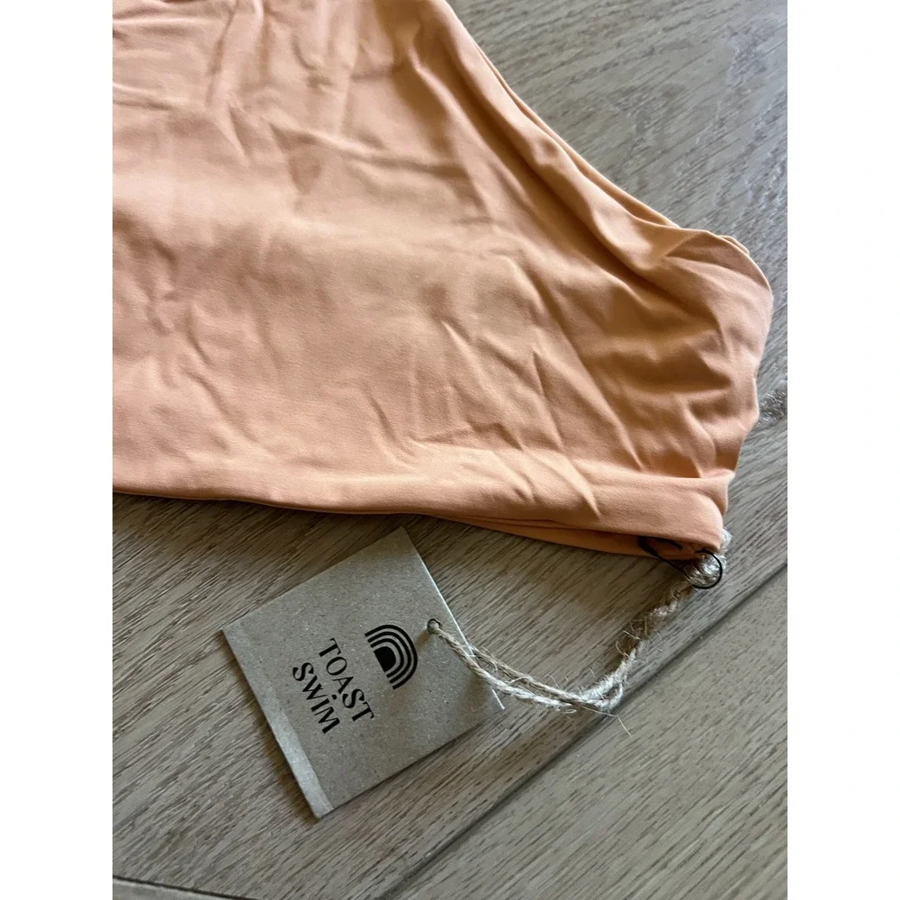 NWT TOAST SWIM Signature Apex Top‎ Sandstone Peach Triangle Bikini Swim Top S